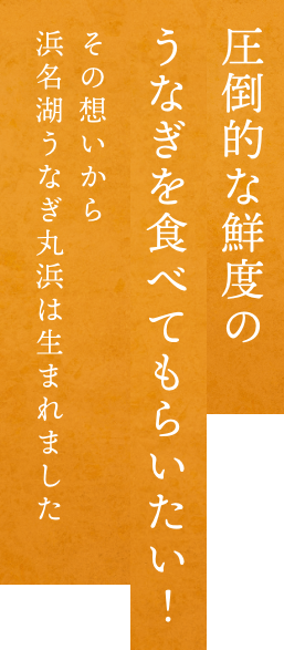 圧倒的な鮮度のうなぎを食べてもらいたい！